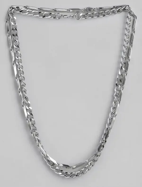 Silver_Finish_Stainless_Steel_Chain_Combo_For_Unisex