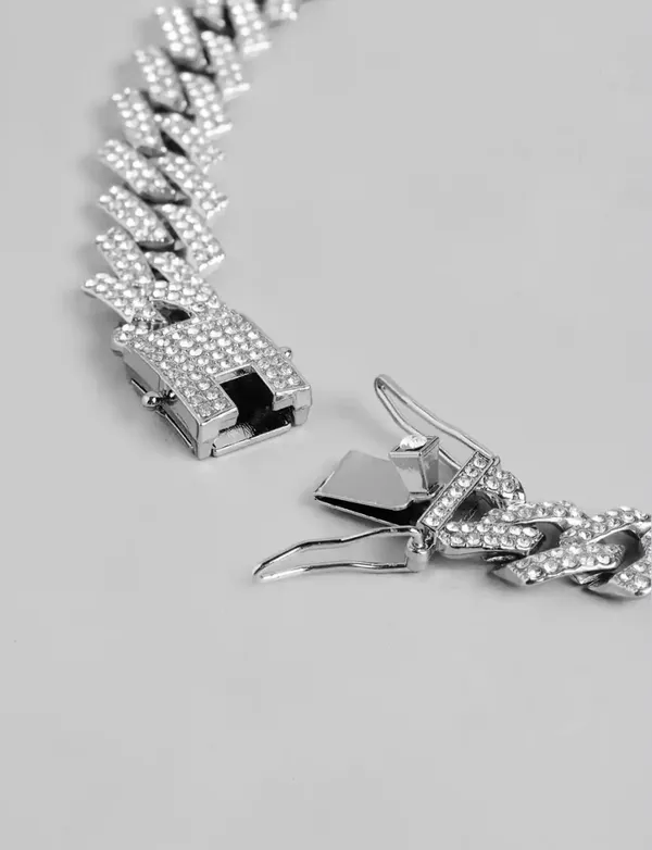 Mc_Stan_Stainless_Steel_Zirconia_Studded_Silver_Plated_Cuban_Link_Chain_Stylish_Rapper_Pendant_Necklace