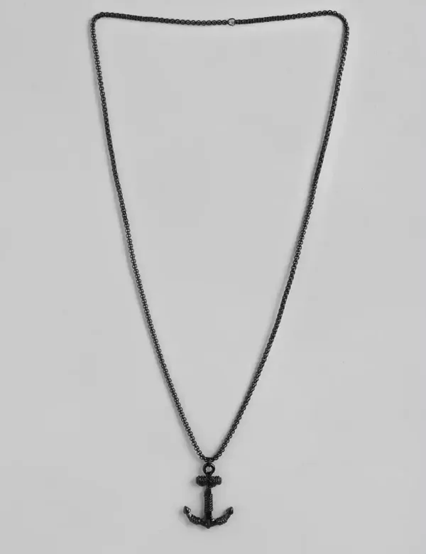 Black_Anchor_Stainless_Steel_Pendant_With_Chain