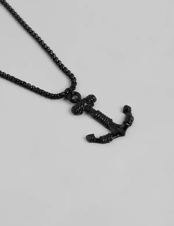 Black_Anchor_Stainless_Steel_Pendant_With_Chain