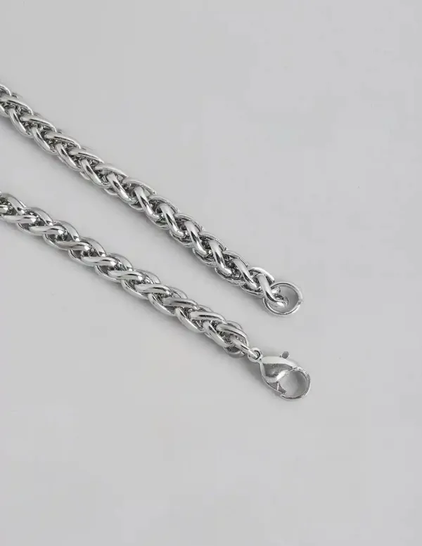 Unisex_Stainless_Steel_Silver_Finish_Chain_Bracelet