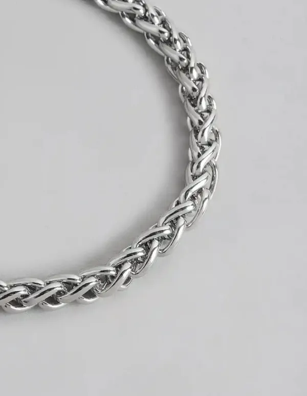 Unisex_Stainless_Steel_Silver_Finish_Chain_Bracelet