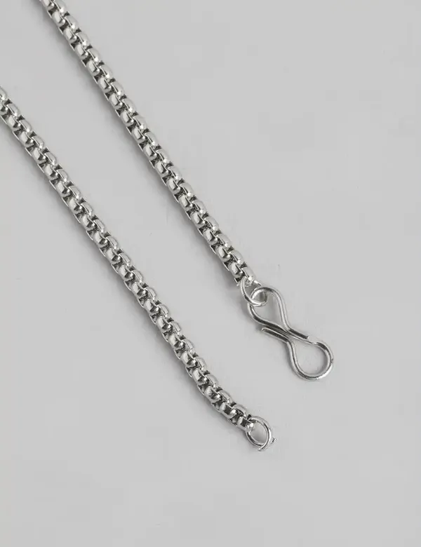 Unisex_Antique_Angel_Shaped_Silver_Toned_Rhodium_Plated_Pendant_With_Chain