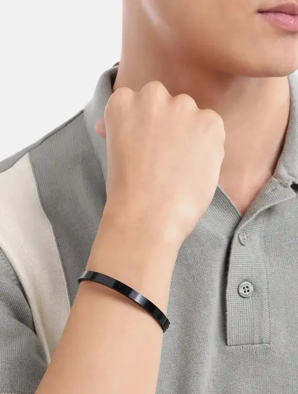 Unisex_Stainless_Steel_Black_Kada_Bracelet