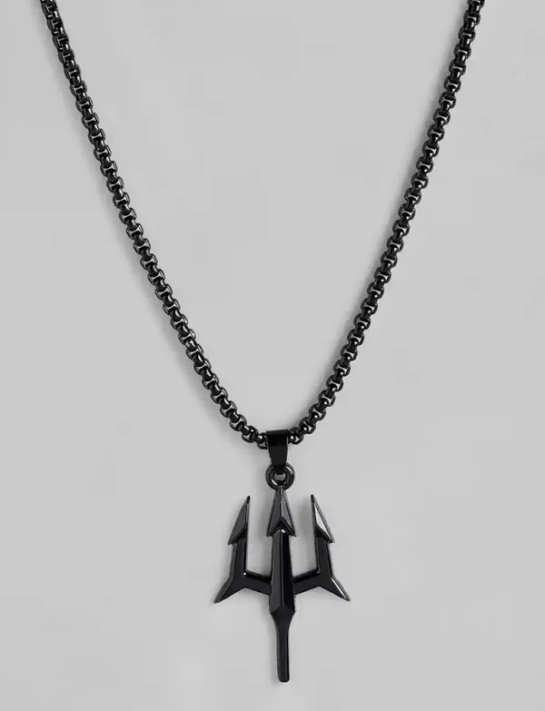 Unisex_Black_Trident_Anime_Pendant_With_Chain