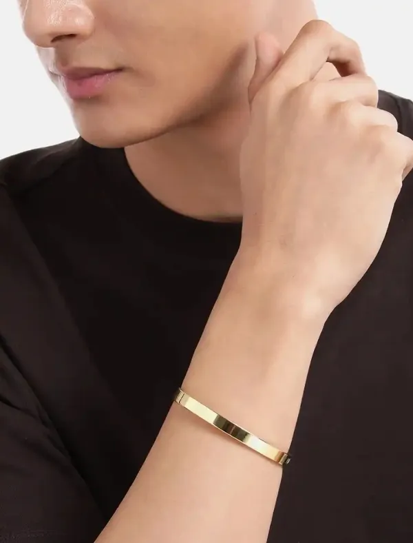 Unisex_Stainless_Steel_Gold_Plated_Kada_Bracelet