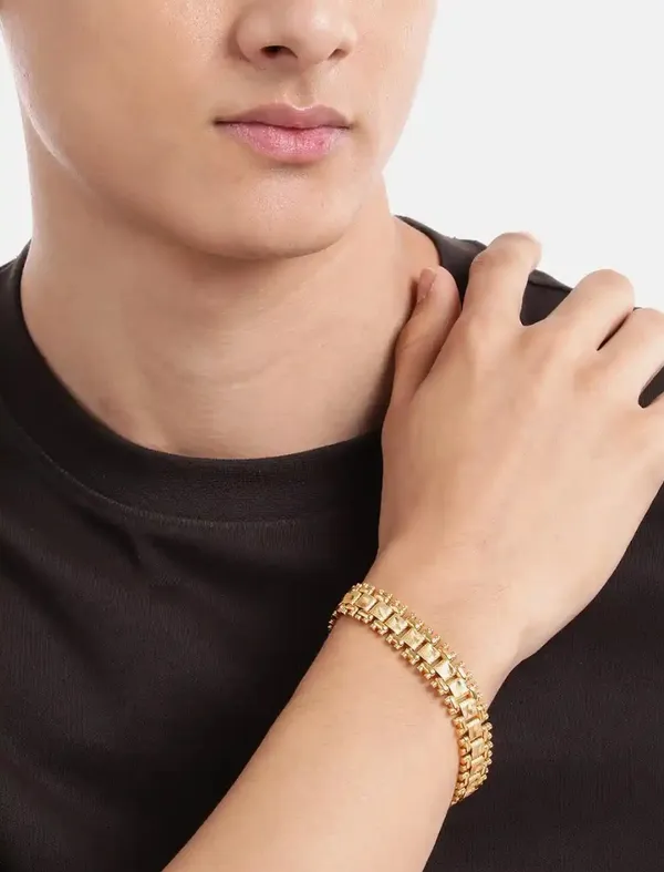 Unisex_Gold_Link_Bracelet_Gold_Plated_Stainless_Steel