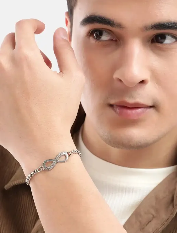 Unisex_Infinity_Bracelet_Silver_Plated_Stainless_Steel