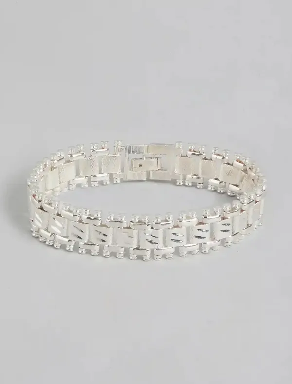 Unisex_Link_Bracelet_Silver_Plated_Stainless_Steel