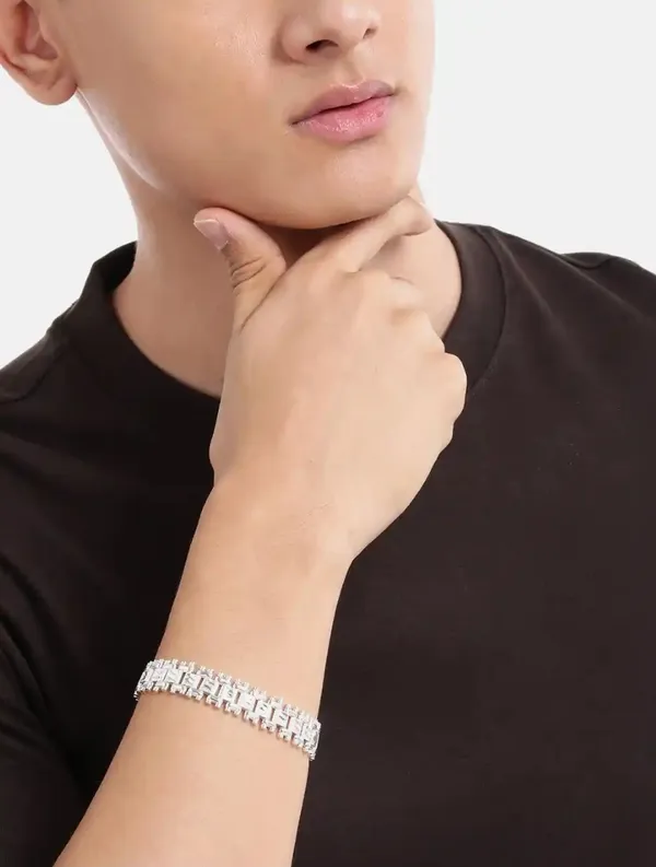 Unisex_Link_Bracelet_Silver_Plated_Stainless_Steel
