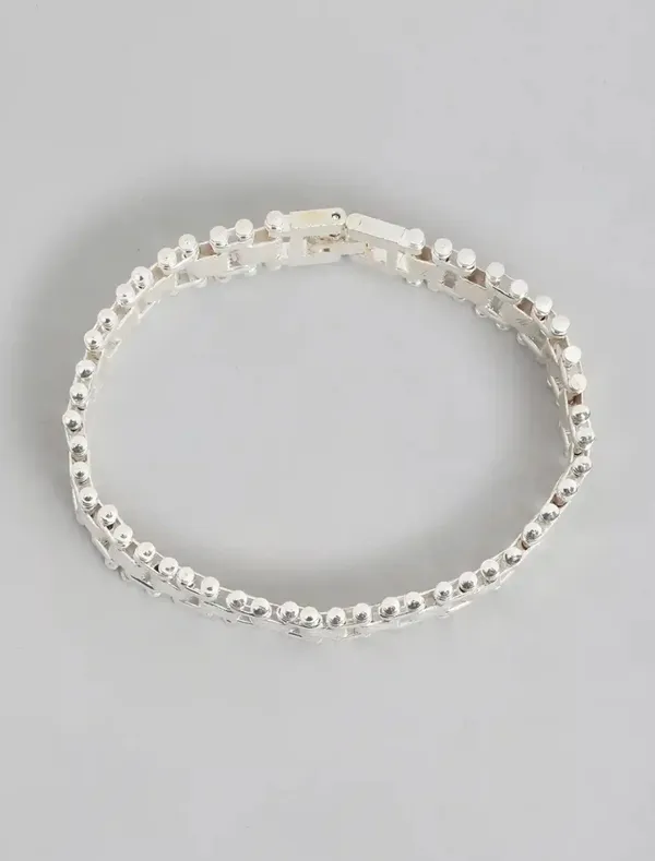 Unisex_Link_Bracelet_Silver_Plated_Stainless_Steel