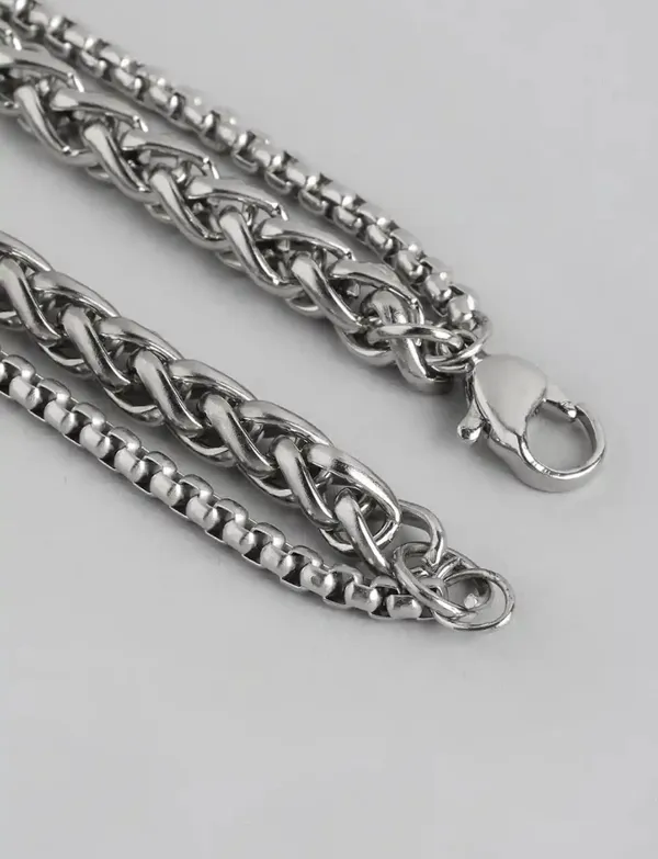 Unisex_Oxidised_Silver_Plated_Stainless_Steel_Chain_Link_Bracelet
