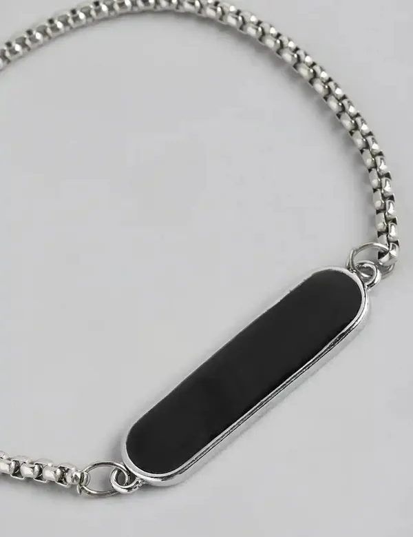 Unisex_Oxidised_Silver_Plated_Stainless_Steel_Link_Bracelet