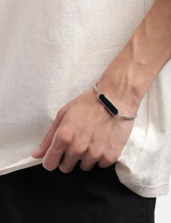 Unisex_Oxidised_Silver_Plated_Stainless_Steel_Link_Bracelet