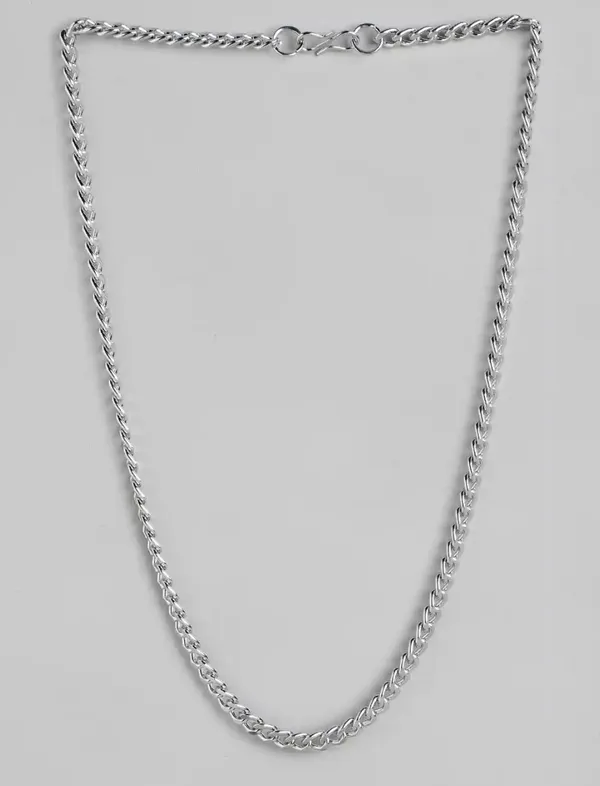 Unisex_Black_Rectangular_And_Silver_Chain_Stainless_Steel_Set_Of_2