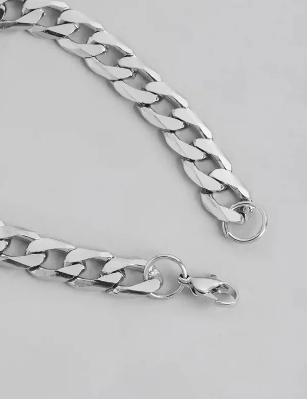 Unisex_Stainless_Steel_Link_Chain_Bracelet_Silver_Plated_Set_Of_2