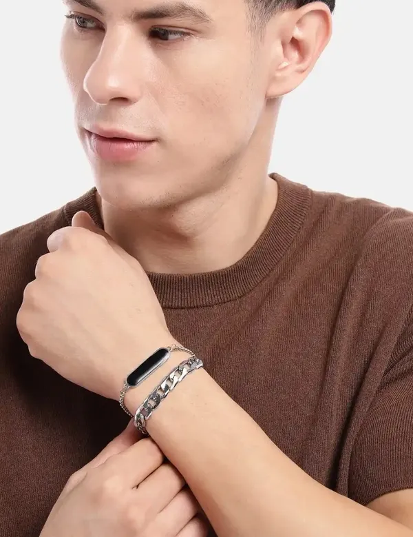 Unisex_Stainless_Steel_Link_Chain_Bracelet_Silver_Plated_Set_Of_2