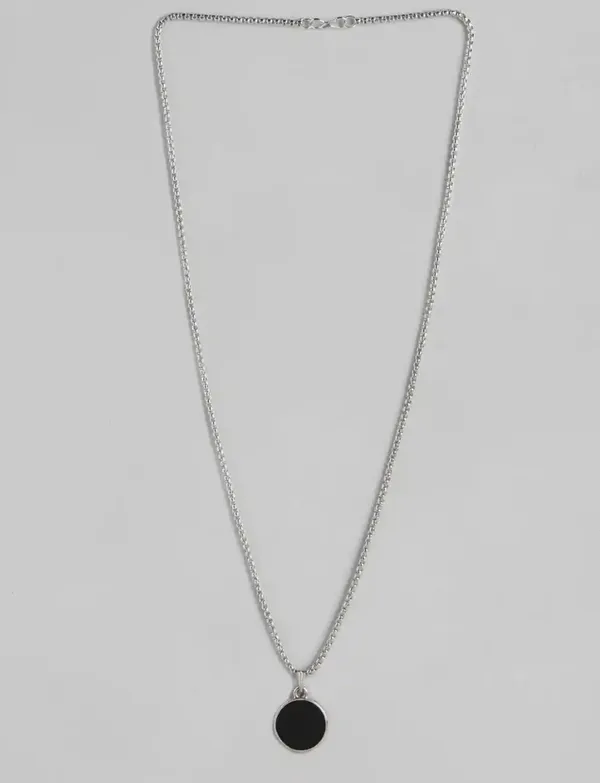 Unisex_Oxidised_Necklace_Silver_Plated_Stainless_Steel_Pendants_With_Chains_Set_Of_2