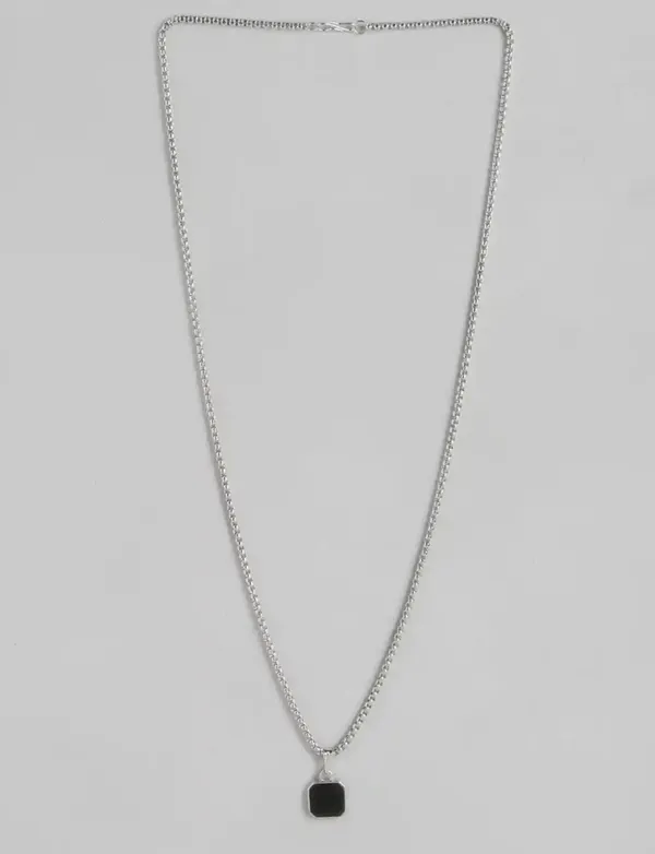 Unisex_Oxidised_Necklace_Silver_Plated_Stainless_Steel_Pendants_With_Chains_Set_Of_2