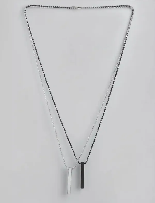 Unisex_Stick_Stainless_Steel_Pendant_With_Ball_Chain_Set_Of_2
