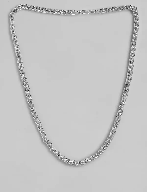 Unisex_Silver_Plated_Stainless_Steel_Chain