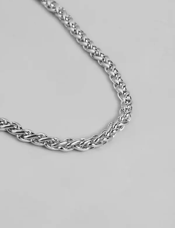 Unisex_Silver_Plated_Stainless_Steel_Chain