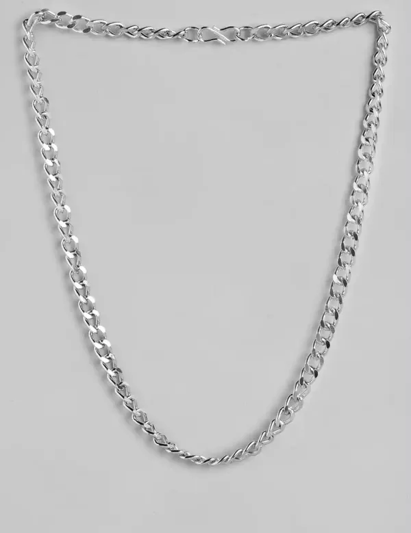 Unisex_Silver_Plated_Stainless_Steel_Link_Chain