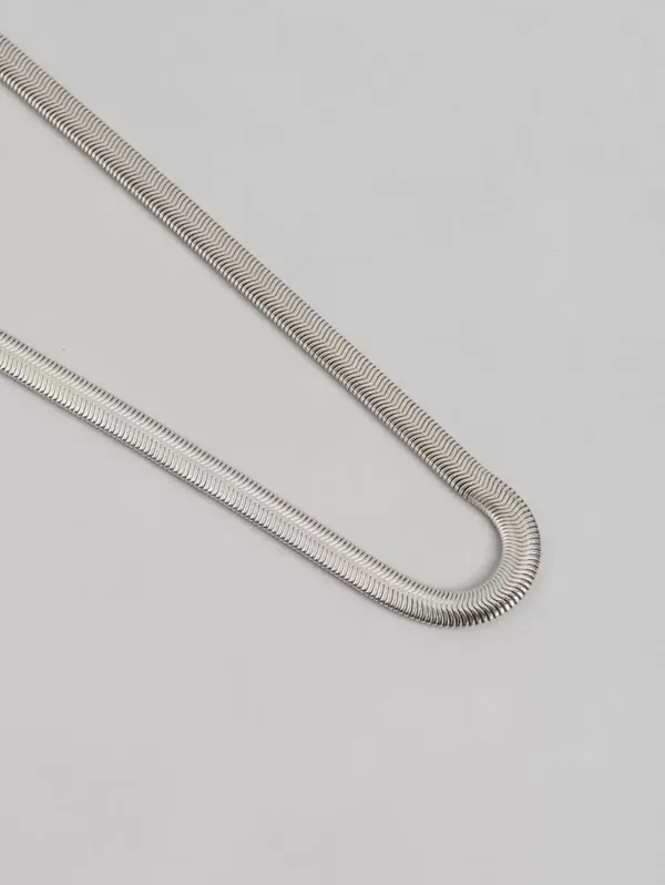 Unisex_Stainless_Steel_Silver_Finish_Snake_Chain