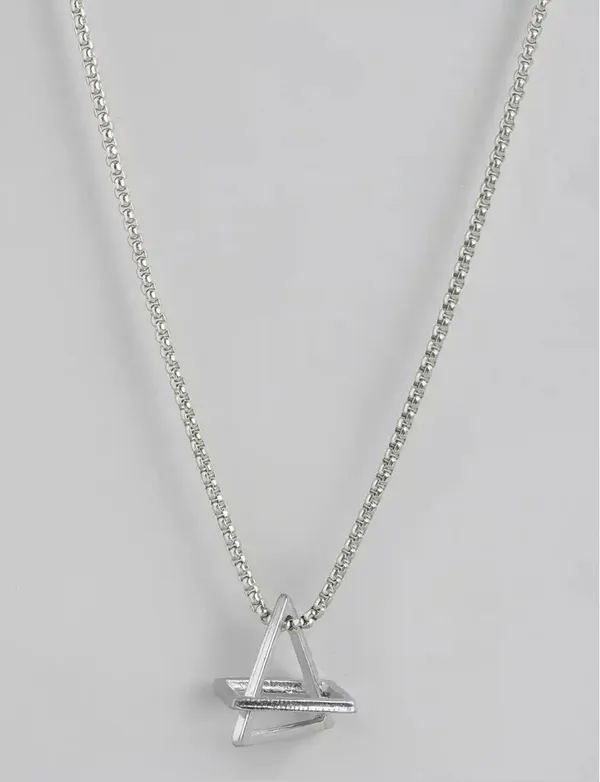 Unisex_Silver_Triangle_Pendant_Locket_With_Chain
