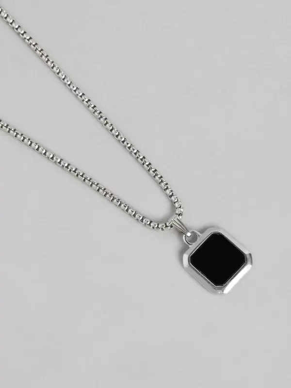 Unisex_Stainless_Steel_Square_Pendant_With_Chain