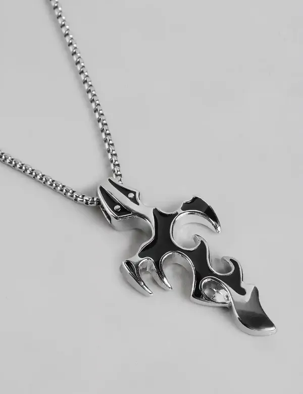 Unisex_Tribal_Fire_Cross_Anime_Enamelled_Pendant_With_Chain