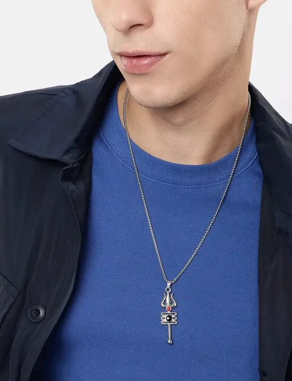 Unisex_Trident_Trishul_Divine_Rustik_Pendant_With_Chain