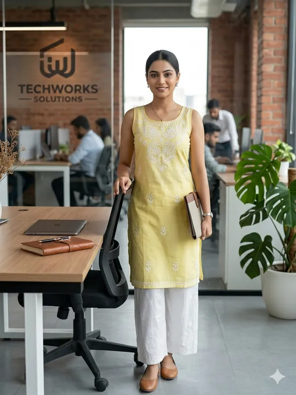 Pastel_Yellow_Rayon_Lucknowi_Chikankari_Embroidered_Kurti_with_Plazzo_Set-_Perfect_Office_&_Casual_Wear