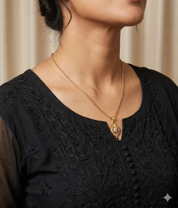 Premium_Black__Georgette_Chikankari_Hand_Embroidery_Kurti_with_Palazzo_&_Dupatta_Set