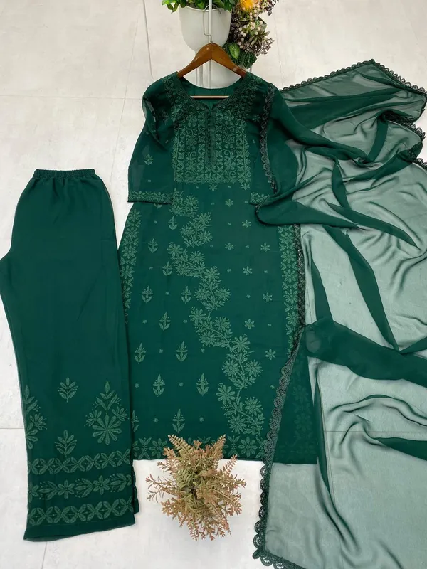 Premium_Green__Georgette_Chikankari_Hand_Embroidery_Kurti_with_Palazzo_&_Dupatta_Set