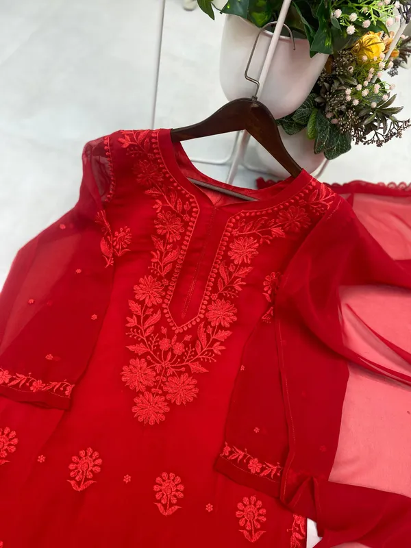 Premium_Red_Embroidered_Chikankari_Kurti_Set_with_Palazzo_&_Dupatta