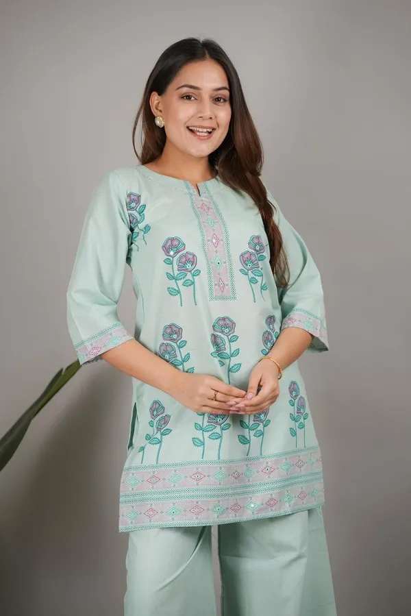 Premium_Sea-Green_Cotton_Floral_Printed_Co-ord_Set_with_Palazzo