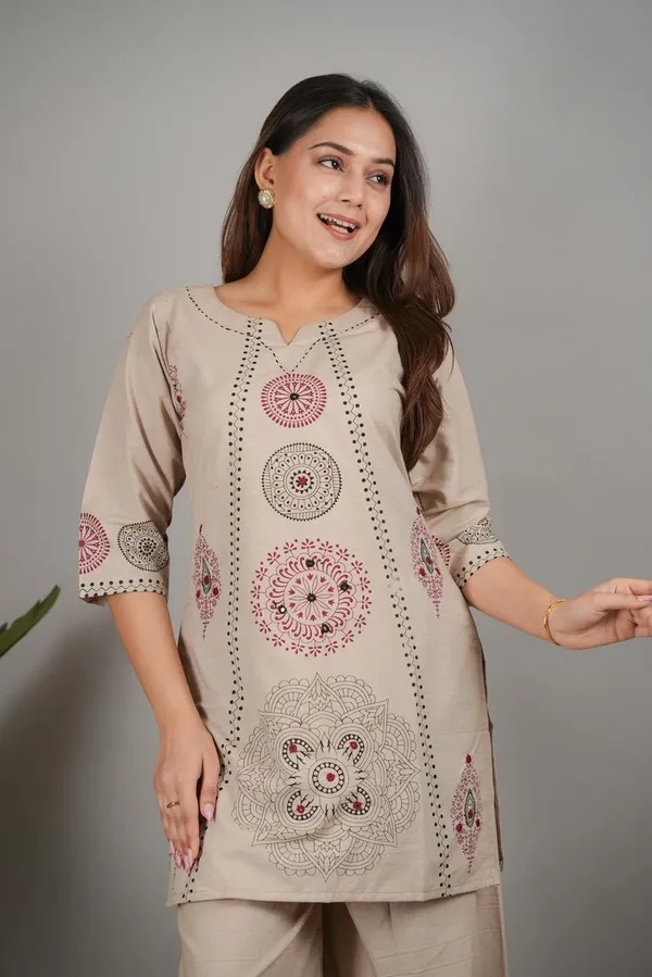 Premium_lighat_khakhi_Cotton_Floral_Printed_Co-ord_Set_with_Palazzo