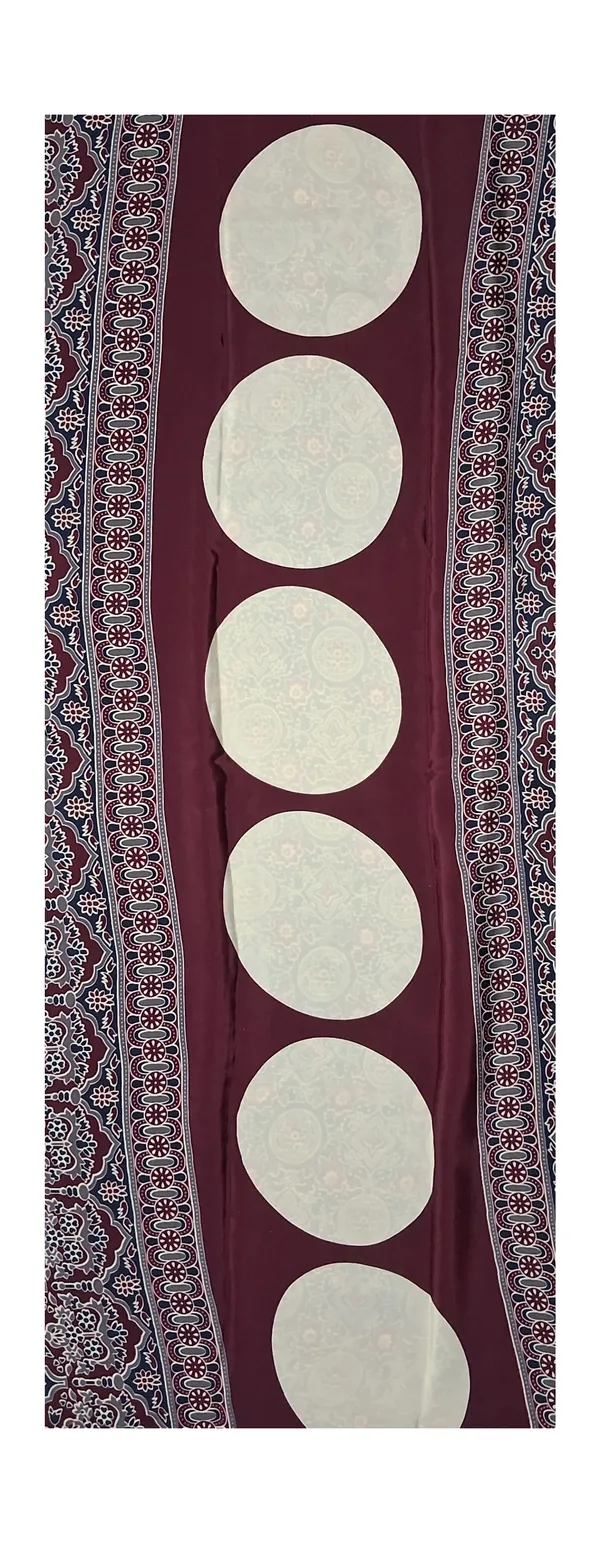 Modal_Silk_with_Block_Print_saree_with_Blouse_-_Deep_Blue_with_Ivory_Chevron;_Heritage_Red_&_Beige_Accents