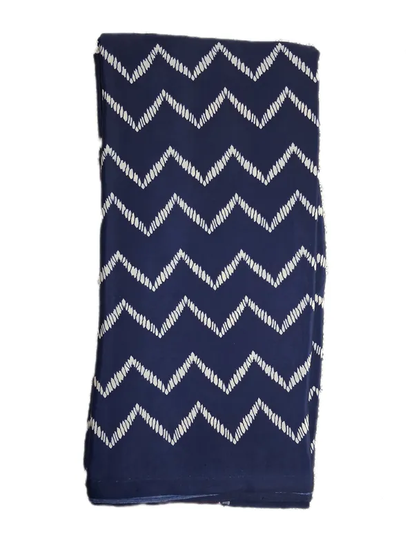 Modal_Silk_with_Block_Print_saree_with_Blouse_-_Deep_Blue_with_Ivory_Chevron;_Heritage_Red_&_Beige_Accents