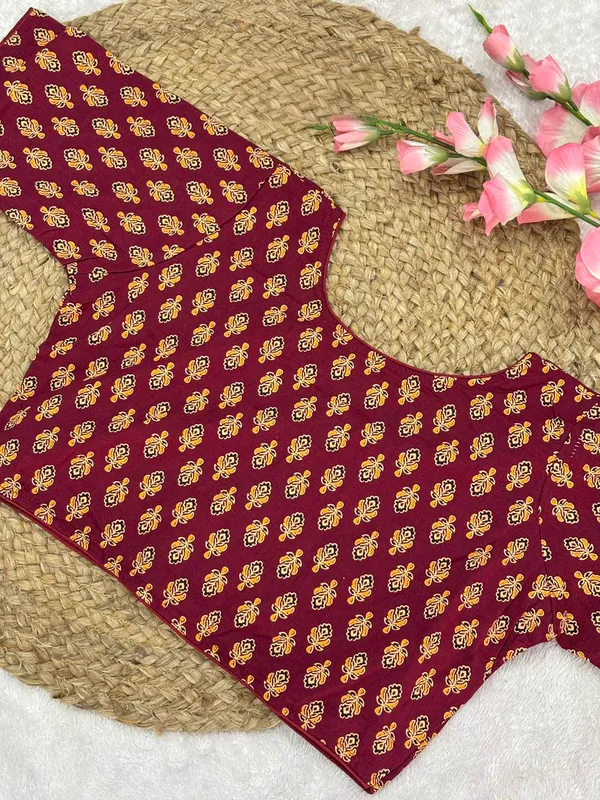 Pure_Cotton_Ready_made_Blouse_-_Maroon_color