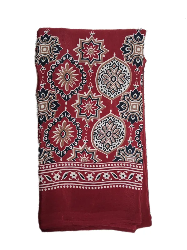Modal_Silk_with_Block_Print_saree_with_Blouse_-_Rich_crimson-rouge_/_berry-red_field_with_ivory_&_navy_jaal