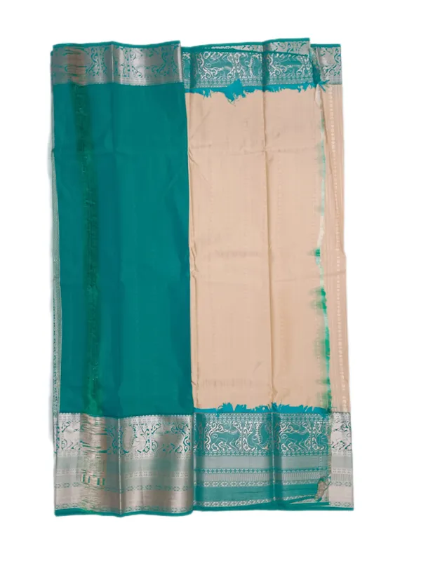 Luminous_Ivory_Soft_Cream_Emerald_Green_With_Silver_Zari_Elephant_And_Peacock_Motifs_Pure_Soft_Silk_Saree_With_Blouse