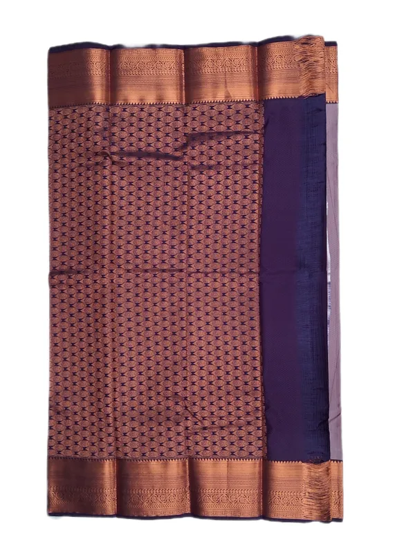 Pink_Lavender_With_Antique_Copper_Zari_Border_With_Paisley_Motifs_Pure_Soft_Silk_Saree_With_Blouse