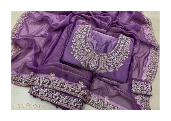 Fancy_Tissue_georgette_Saree_with_Blouse_-_Regal_Amethyst_Purple