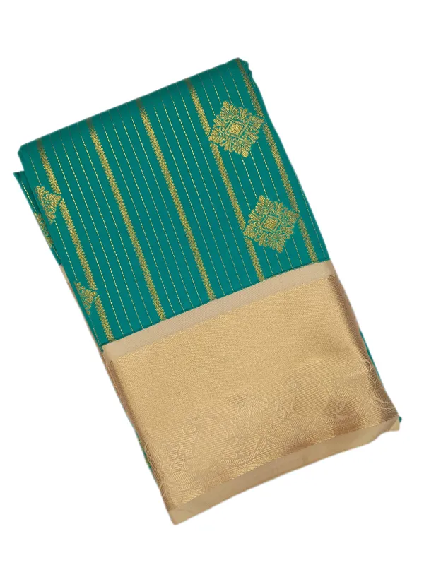 Jewel_Emerald_Green_With_Rich_Gold_Zari_Pure_Kanjivaram_Soft_Silk_Saree_With_Blouse