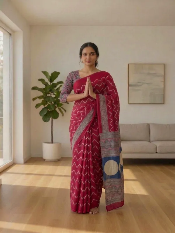 Modal_Silk_with_Block_Print_saree_with_Blouse_-_Pink,_ivory,_deep_navy,_indigo_&_muted_teal