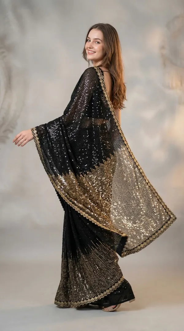 Fancy_georgette_saree_with_Blouse_-_Midnight_Black_with_all_over_sequence_work_and_lace_border