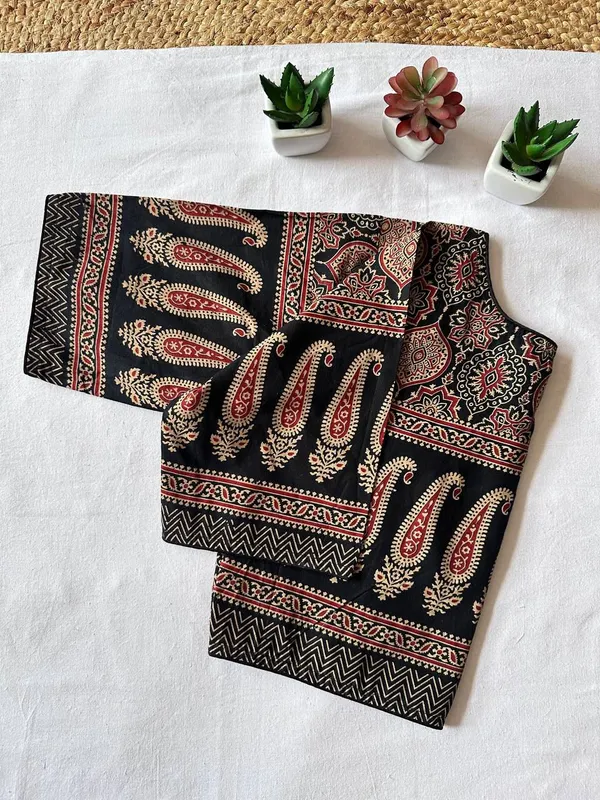 Pure_Cotton_Ready_made_Blouse_-_Black_color