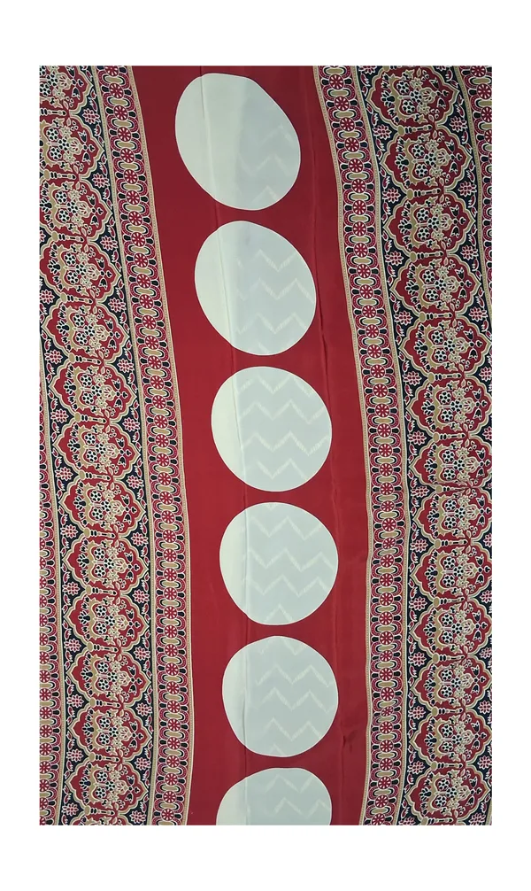 Modal_Silk_with_Block_Print_saree_with_Blouse_-_Deep_Black_with_Ivory_Chevron;_Heritage_Red_&_Beige_Accents
